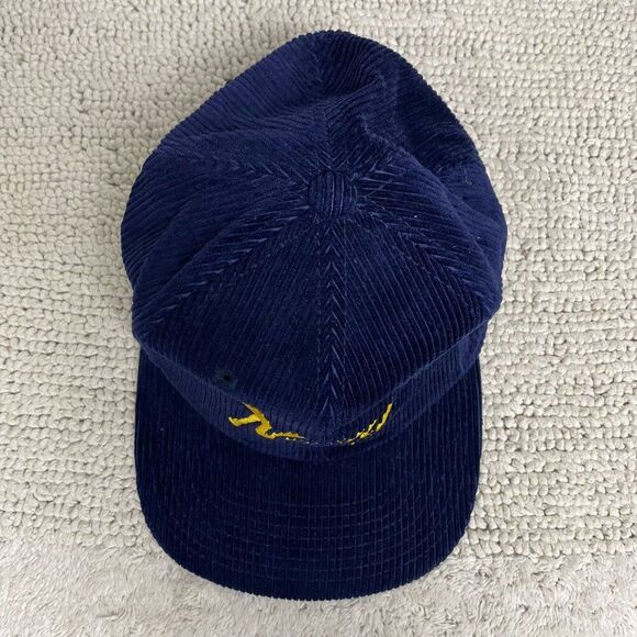 Vintage United States Naval Academy Snapback Hat OSFA Corduroy US Navy Blue - Picture 2 of 7